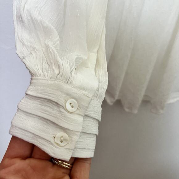 Free People Canyon Rose Embroidered Top Size XS White Angelcore Festival Boho - Picture 8 of 10